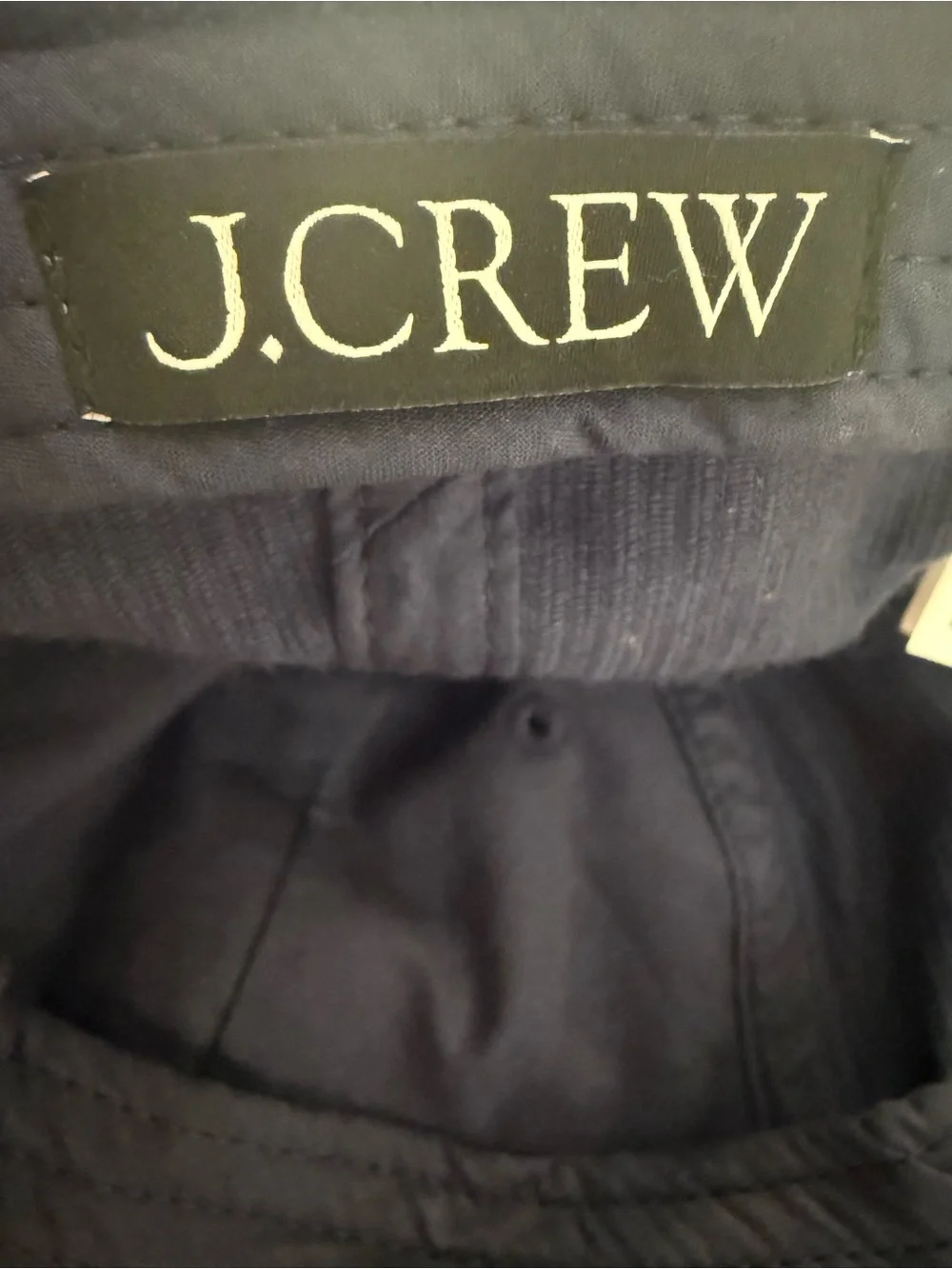 J. Crew Corduroy Navy Cap with Embroidered Logo Adjustable Unisex Hat
